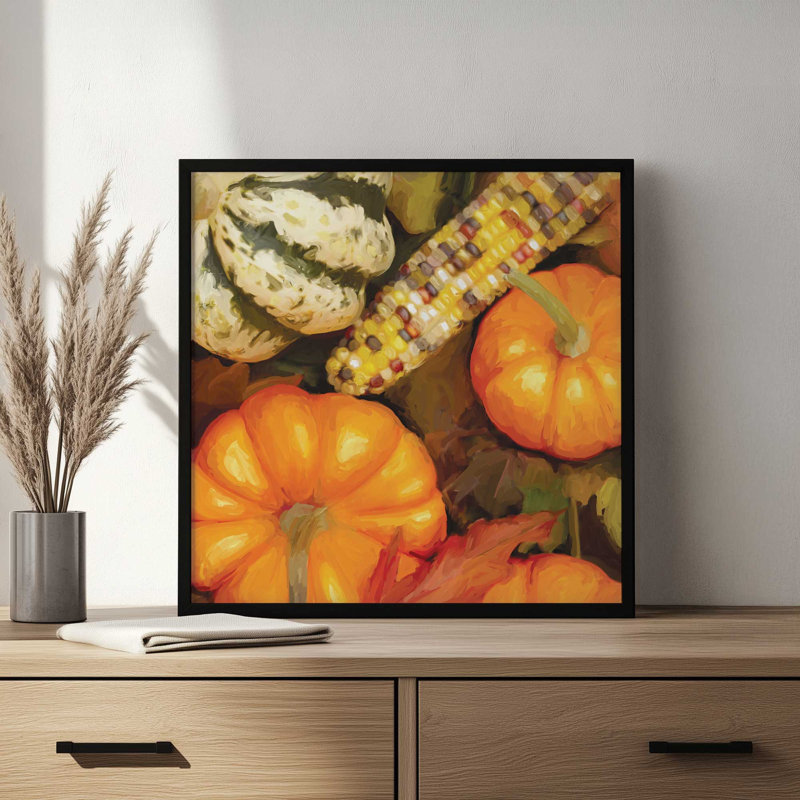 «Happy Harvest» par Dogwood Portfolio, reproduction d'art, L 36 x H 36, Érable, Impression encadrée