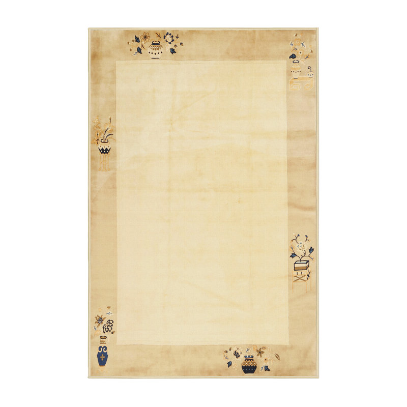 Surface beige contemporaine tapis, Rectangle 2 pi x 4 pi