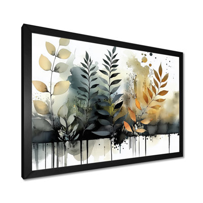 «Wildflowers Tropical Blossoms With Ferns II», art mural encadré de fougères