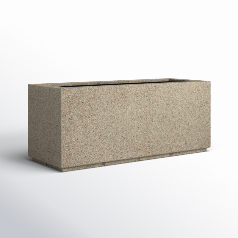 Milan Tall Polymer Box, 19"H x 46"W x 17"D, Sandstone Granite