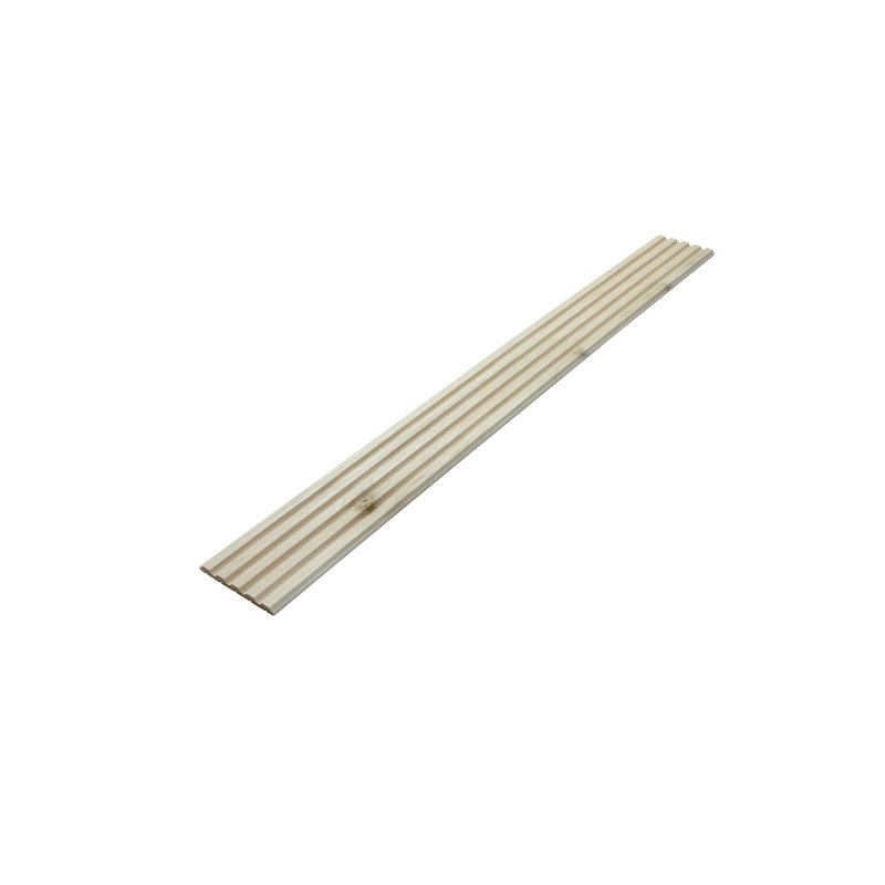 47.5" Unfinished White Fluted Hardwood Wall Panel Moulding