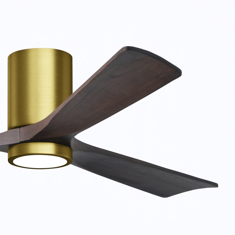 Olivier Ceiling Fan with LED Lights, Brushed Brass, Walnut, 60"