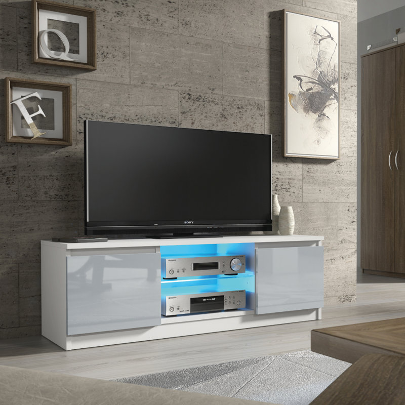Brost Unfinished TV Stand for TVs up to 48", White Grey