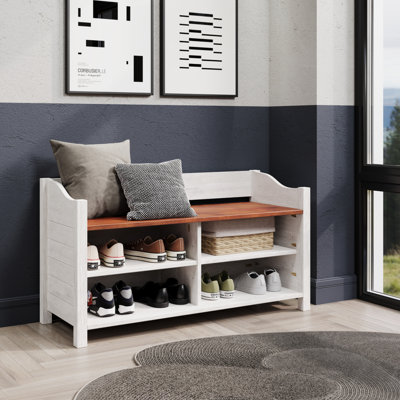 Chelon Solid Wood Storage Bench