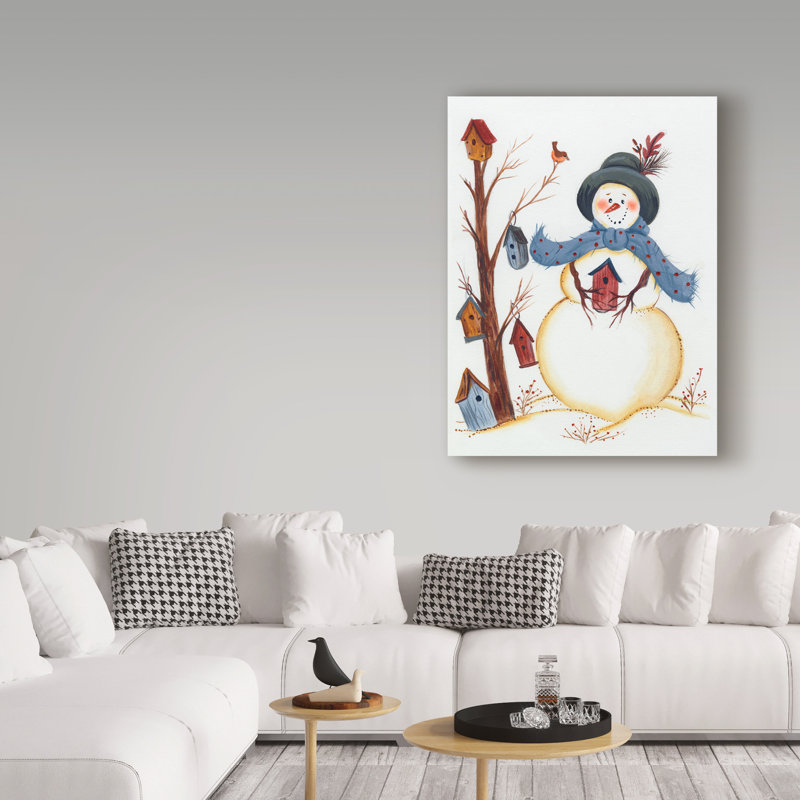 Toile « snowy friend », H 32 po x l 24 po x P 2 po