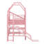 Lit mezzanine en forme de maison avec glissade, escalier, étagères de rangement et conception silencieuse-2043374735