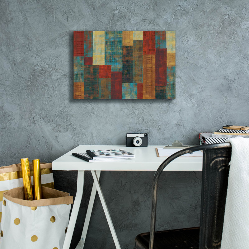«17 Majories City Abstract» par Michael Mullan, art mural sur toile, H 12 po x l 18 po x P 0,75 po