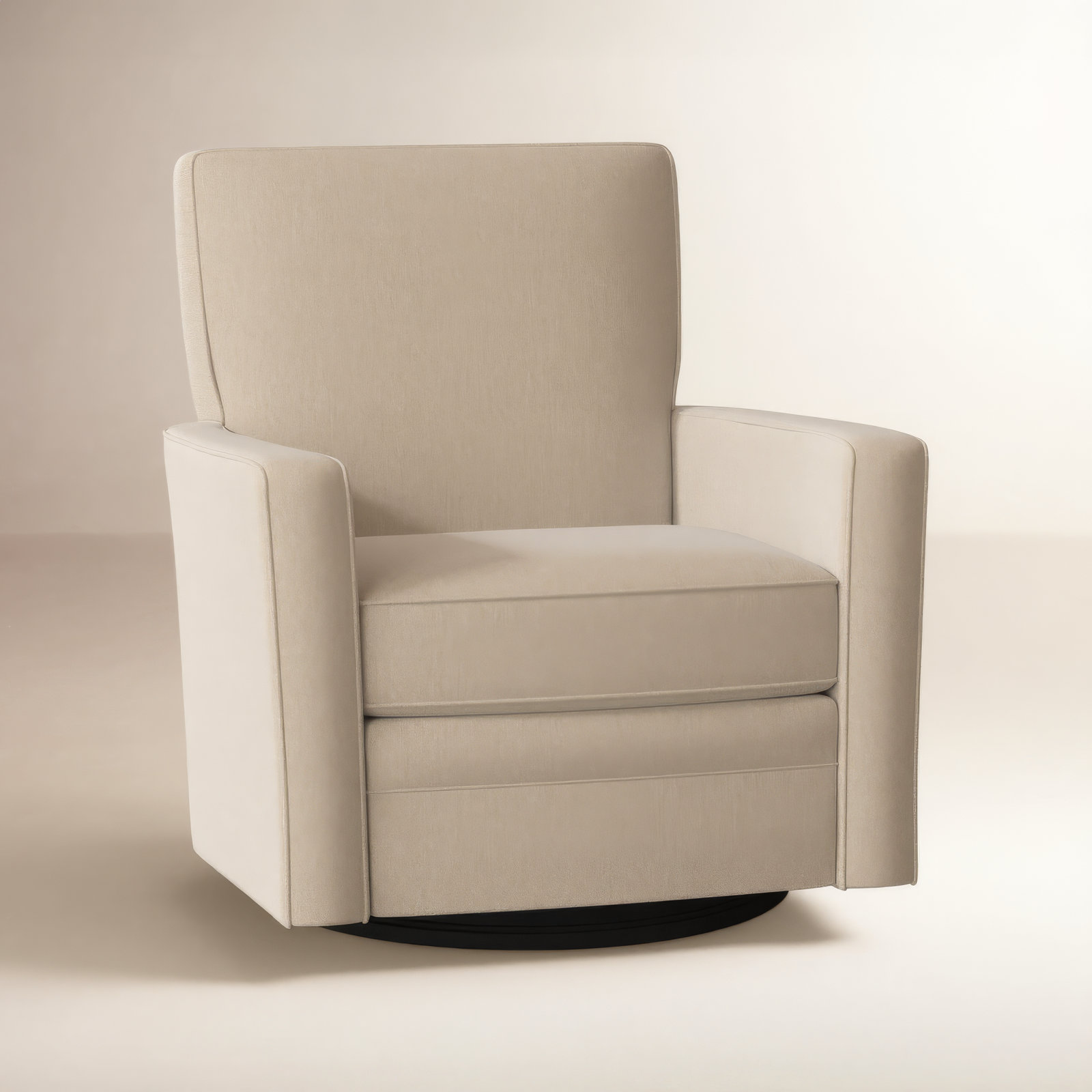 Invitation Upholstered Swivel Accent Chair, No, Popstitch 10 Beige