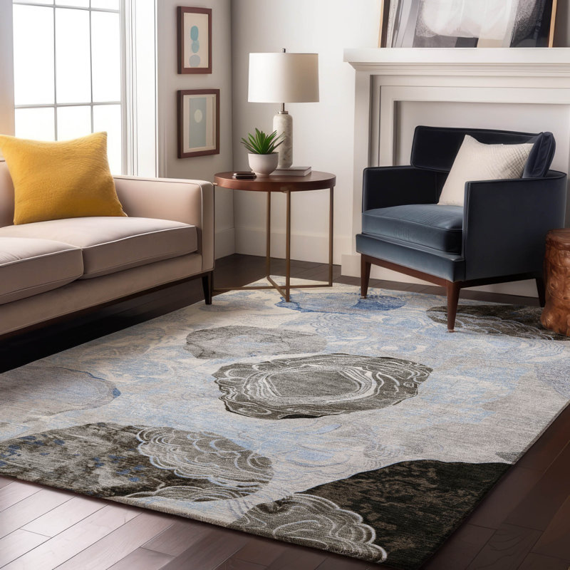 Premium Machine Washable Mehara AMF1686 Geometric Rug, Rectangle 5' x 7'6"