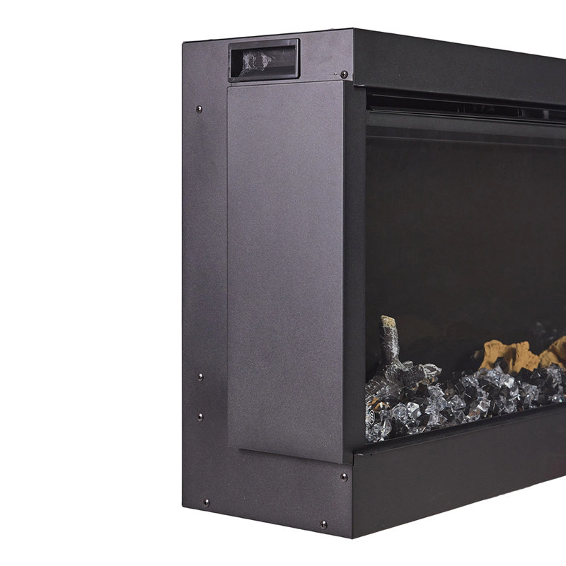Ivy Bronx Black Electric Fireplace with 5120 BTU, 50cm H x 150cm W x 24cm D
