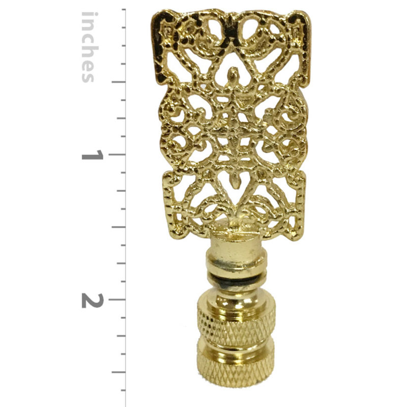 Faîteau lampe centrale en croix rectangulaire filigree, Laiton poli