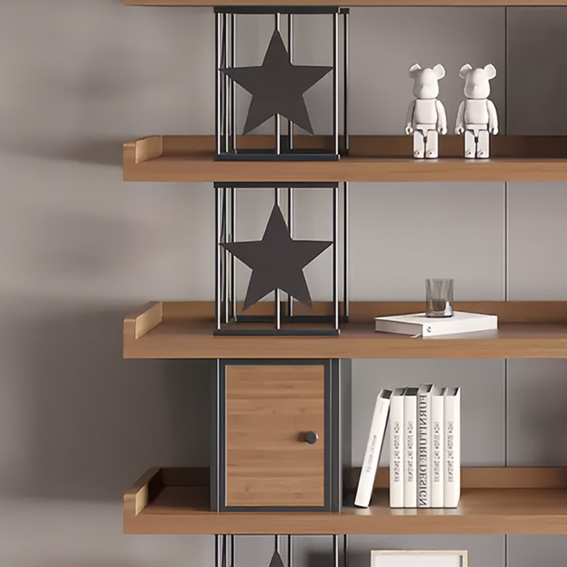 Useful and good-looking bookcase, Dark Brown/Black, (6 Shelves) 70.8"H x 55.1"W x 13.7"D