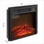 Foyer électrique encastrable 18 po 1400W 120V, télécommande, ensemble réaliste de flammes et bûches, ultra mince | Noir | Verre trempé + tôle + plastique