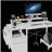 47.3-inch desk with power outlet, 2 monitor brackets, 2 drawers, side pocket, easy to assemble, reversible frame stability