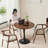 Walnut+Black Round Solid Wood Dining table-118760529