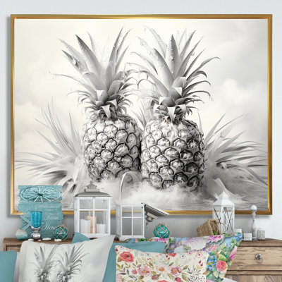 Pineapples Charm In Fog - Pineapples Canvas Wall Art