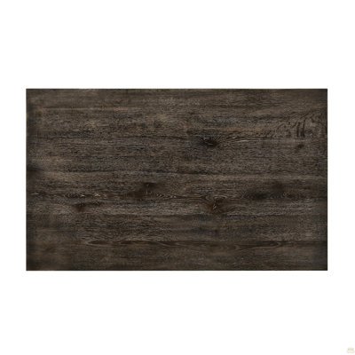 Table de salle à manger grise patinée avec plateau rectangulaire