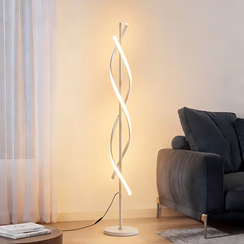 152cm Polished LED Novelty Floor Lamp Set, White
