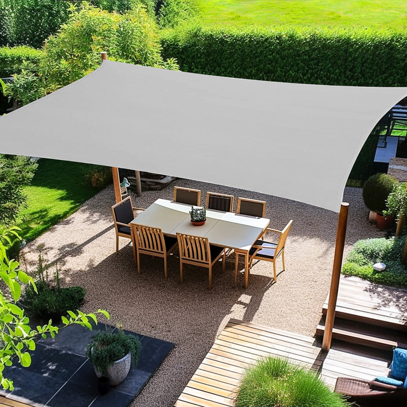 Personnaliser la voile d'ombrage rectangulaire, Gris clair, 10 pi x 24 pi