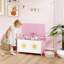 AIYAPLAY Toy Box with Lid Safety Hinges for Kids Boys Girls Toy Chest Pink
