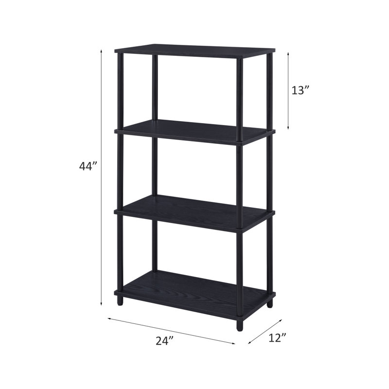 Bibliothèque Nypho, Noir, H 44,07 po x l 12,07 po x P 24,07 po