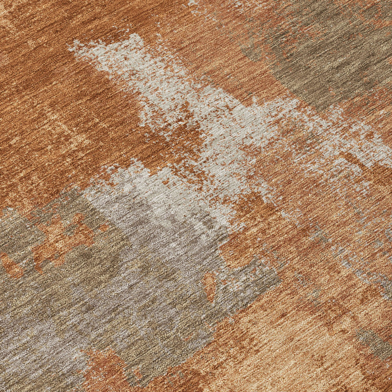 Machine Washable Indoor/Outdoor Chantille ACN2913 Modern Rug, 1'8" x 2'6", Paprika