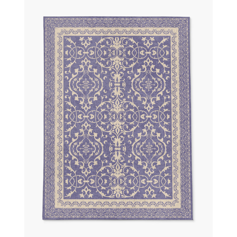Tapis de chaise rectangulaire à poils courts Rao, L 36 po x L 60 po, Iris