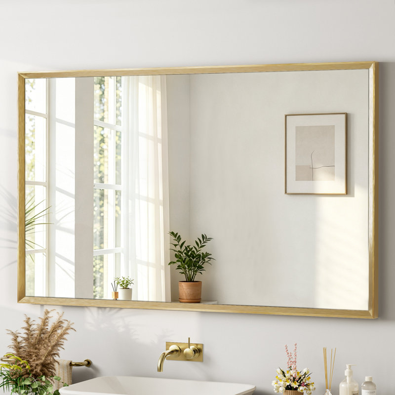 Miroir de salle de bain, Doré, 30''×48''