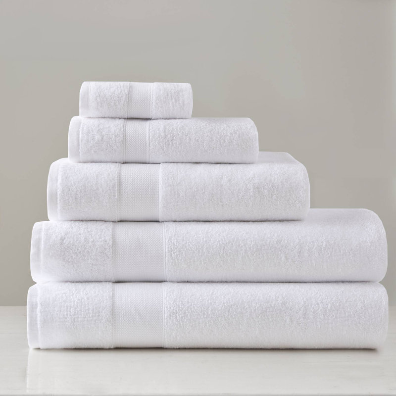 Ensemble de serviettes surdimensionnées blanches 100% coton turc 500GSM 6 pièces, Blanc, Ensemble 6 serviettes de bain