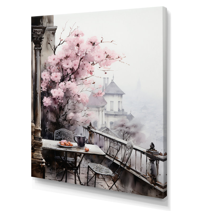 «Pink Paris Montmartre Mist», reproduction sur toile, H 44 po x l 34 po x P 1,5 po, Toile tendue