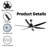66" Modern Ceiling Fan with LED Light, 6 ABS Blades, DC Motor, Acrylic Shade, Remote Control for Living Room, Dining Room or Kitchen Eating Areas-234308032