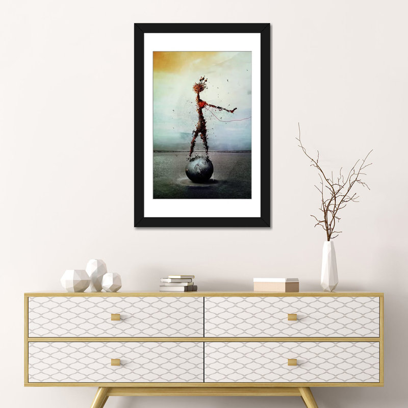 « sang », impression sur toile, Papier beaux-arts encadré noir, Blanc, H 32 po x l 24 po x P 1 po