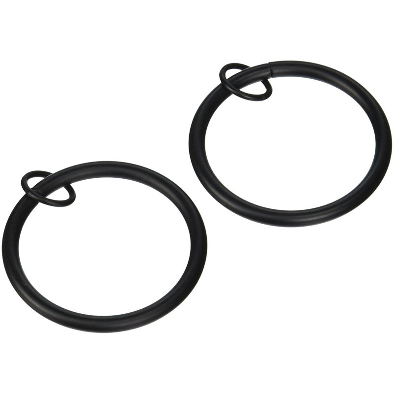 Anneaux de rideau Mccloud, Noir, Diamètre de 2,4 po