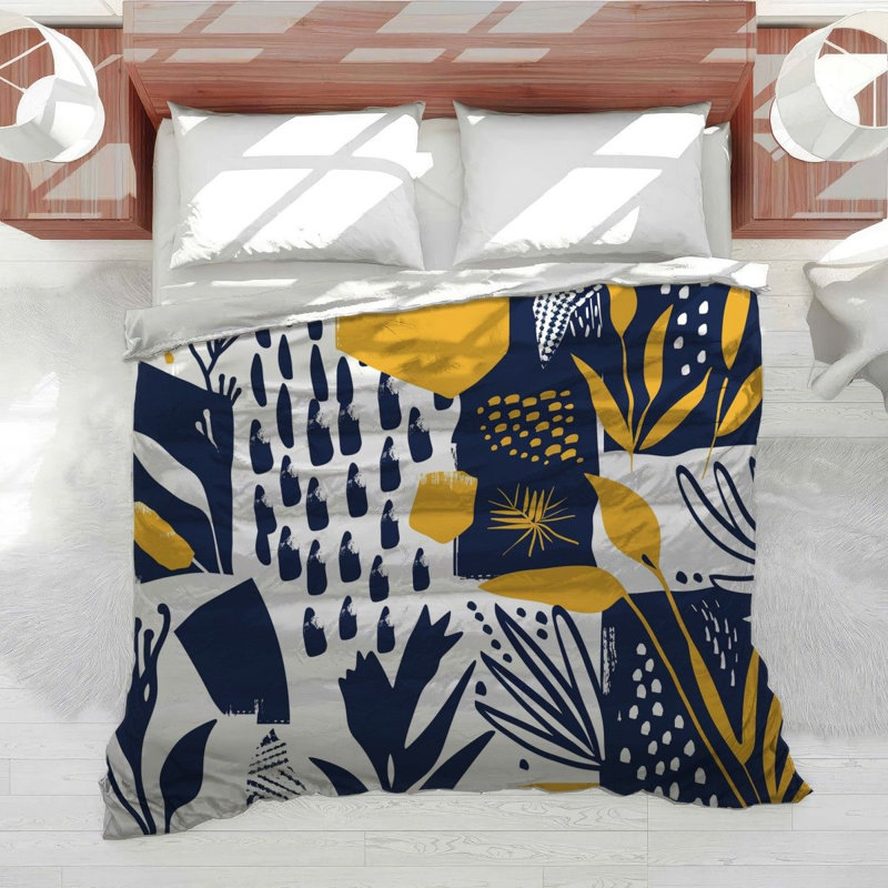 Botanical Foliage Bright Cotton Blend Comforter, Twin Comforter