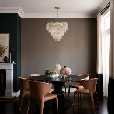 Modern 15 Light 2 Tier Crystal Chandelier