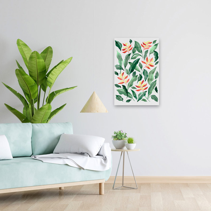 Fleur de perruche - art tropical floral et nature morte, H 24 po x l 16 po