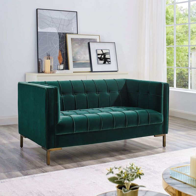 Causeuse en velours à point pour le salon de la chambre à coucher, Vert