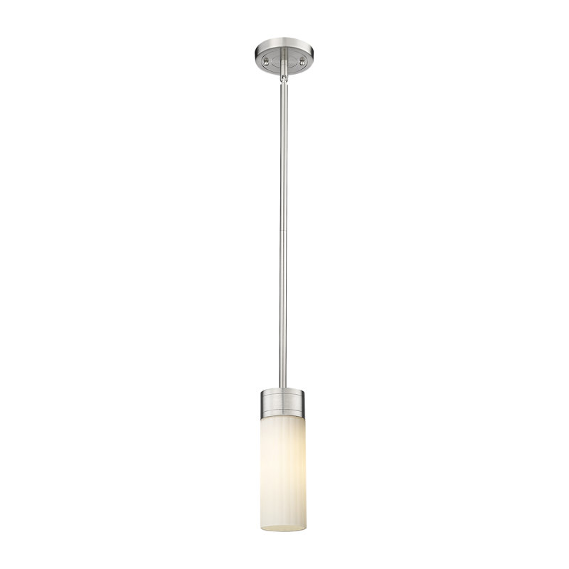 Luminaire suspendu 8 lumières Empire, Blanc mat, H 9,63 po x l 3,13 po x P 3,13 po, Nickel satiné