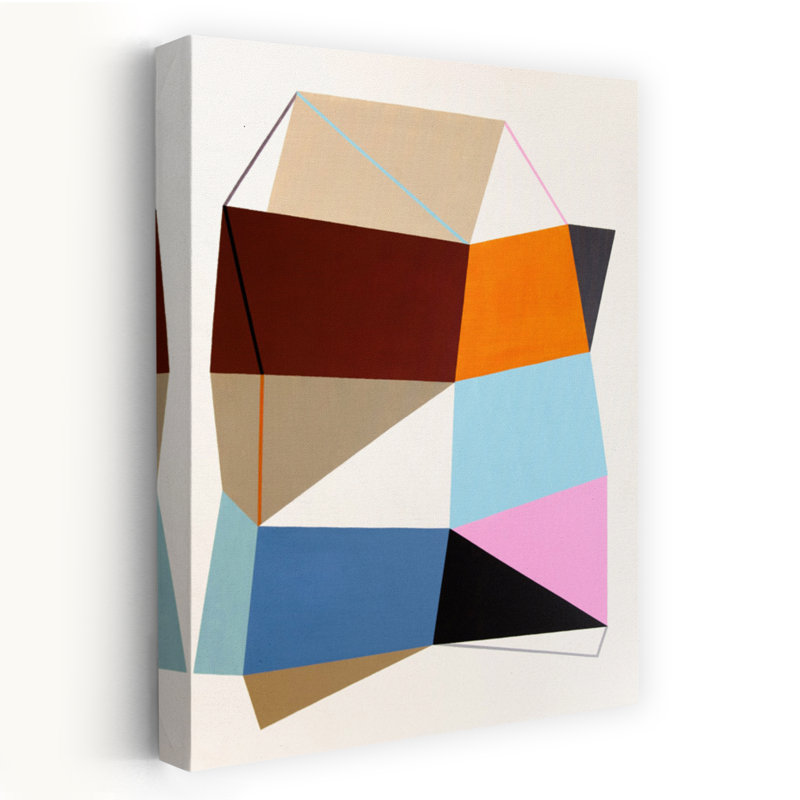 Art contemporain contemporain abstrait géométrique, H 18 po x l 12 po