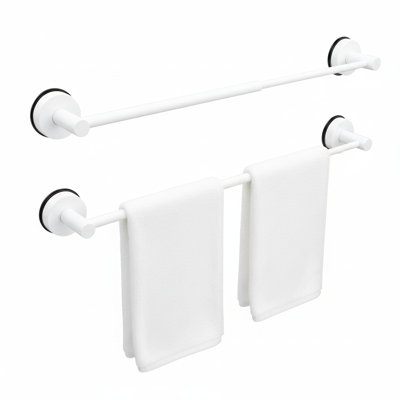 Porte-serviettes de salle de bain à ventouse réglable 14,6 à 24 pouces, ensemble de 2 serviettes de douche en acier inoxydable