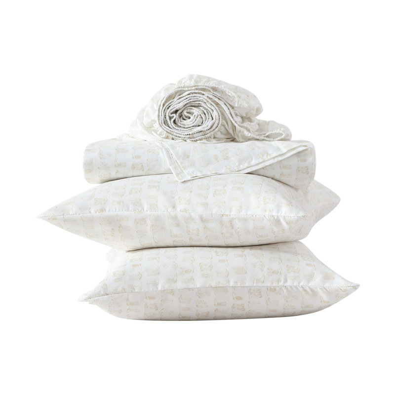Wrangler Printed Bonus Sheet Set, Light Beige, Full Sheet Set with 4 Pillowcases