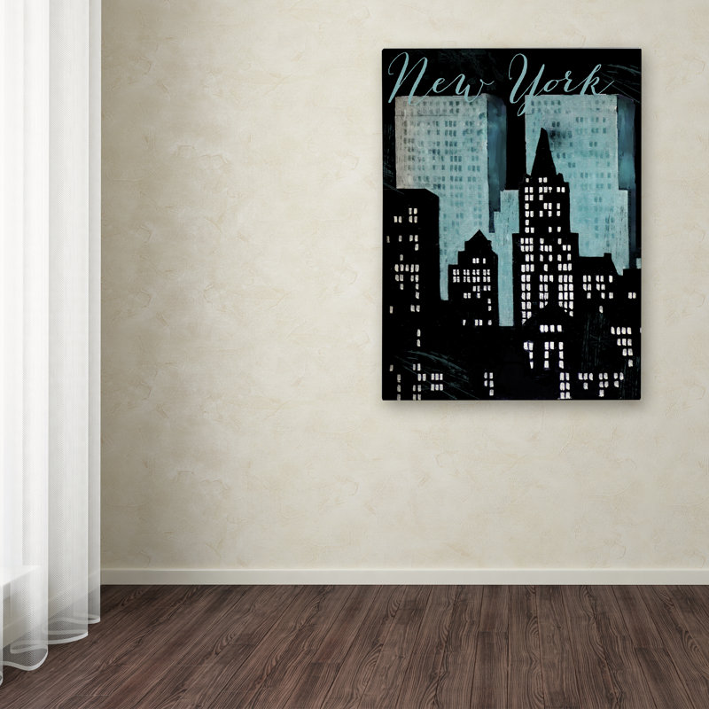 «Retro Cities I» par Jadaya, impression sur toile tendue, H 19 po x l 14 po x P 2 po
