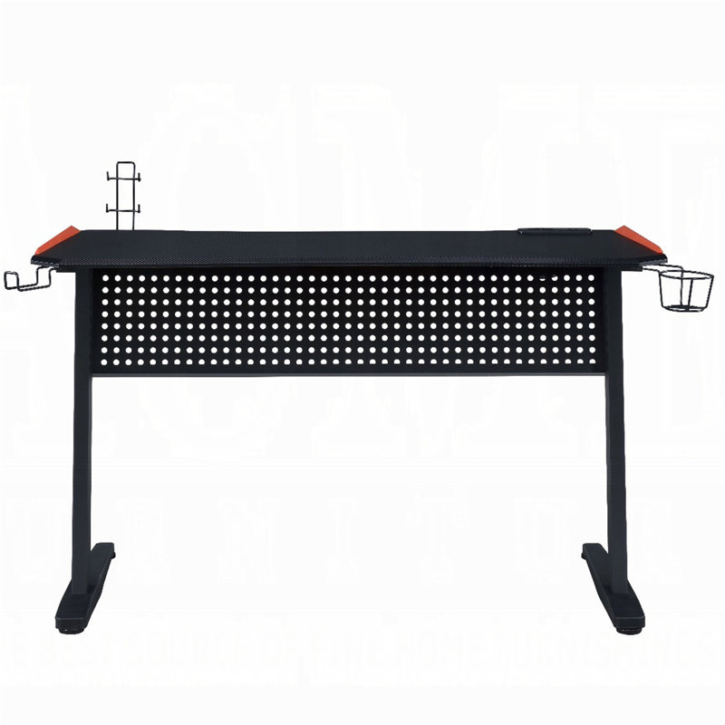 Bureau de jeu noir et rouge avec lumière DEL et port USB