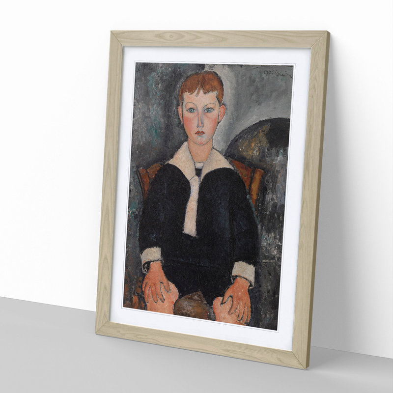 Sailor Suit by Amedeo Modigliani - Picture Frame Painting, 90cm H x 65cm W x 2cm D, Oak