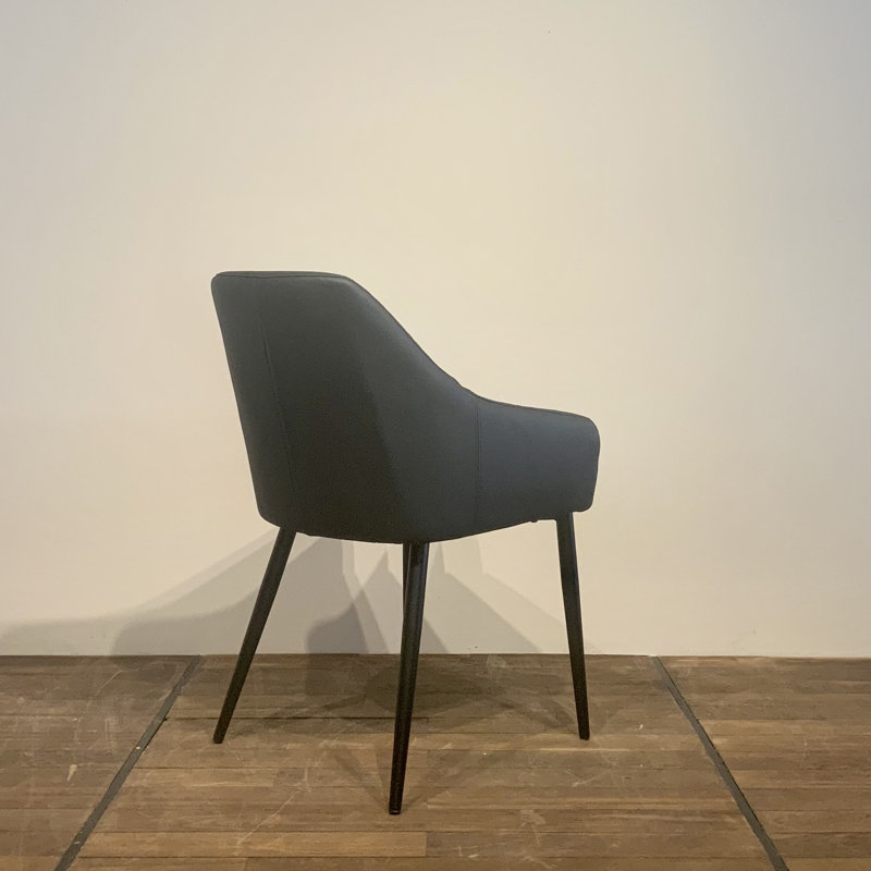 Fauteuil rembourré en cuir, Noir