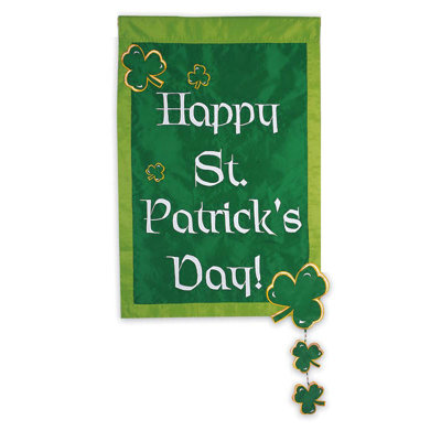 Drapeau de jardin en nylon 2 faces Happy St. Patrick's Day