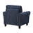 Elon Club Chair with Black Feet, Rolled Arms Design, Blue Chenille