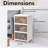 Nanika 3 Drawer Stackable Drawer with Locking Wheels
