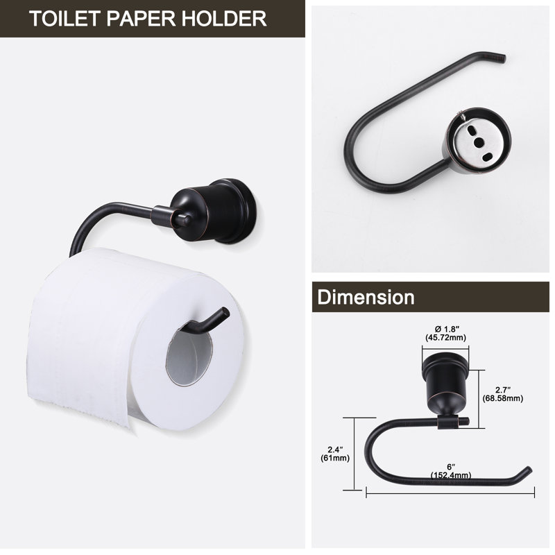 5 - Piece Bathroom Hardware Set, Oil Rubber Bronze
