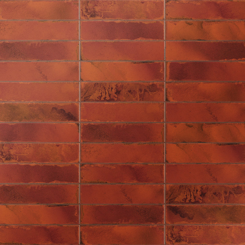 Carreau de céramique 3 1/8 po x 12 3/8 po Luca, Rouge